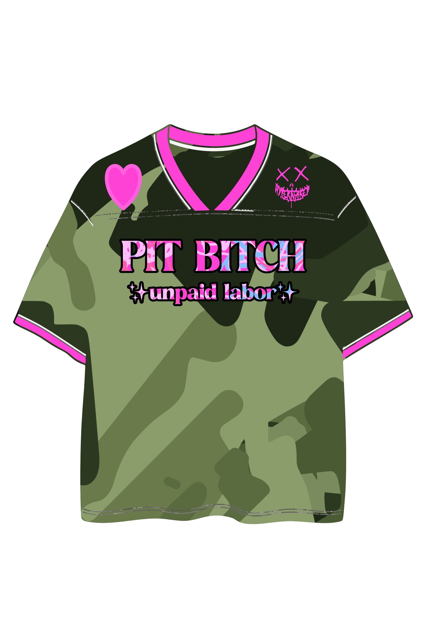 HnB Track Camo Pit Bitch Sports Jersey | Customizable Name / Number